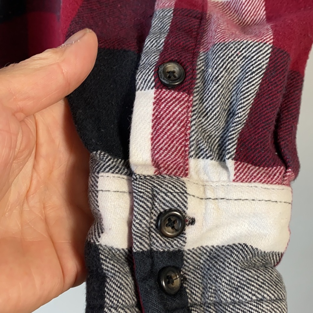 Forever 21 Plaid Flannel Shirt With Detachable Hood, Size S - Picture 5 of 6